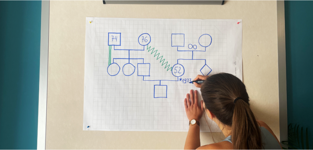 systemische Beratung, Genogramm, Workshop für Studierende, calaidoskop, Maja Schmeißner, systemisches Arbeiten, Workshop für Auszubildende, praxisnahe Workshops, soziela Arbeit, Psychologie, Lehramt, raus aus dem Hörsaal - rein in die Praxis, Genogrammarbeit, Workshopreihe
